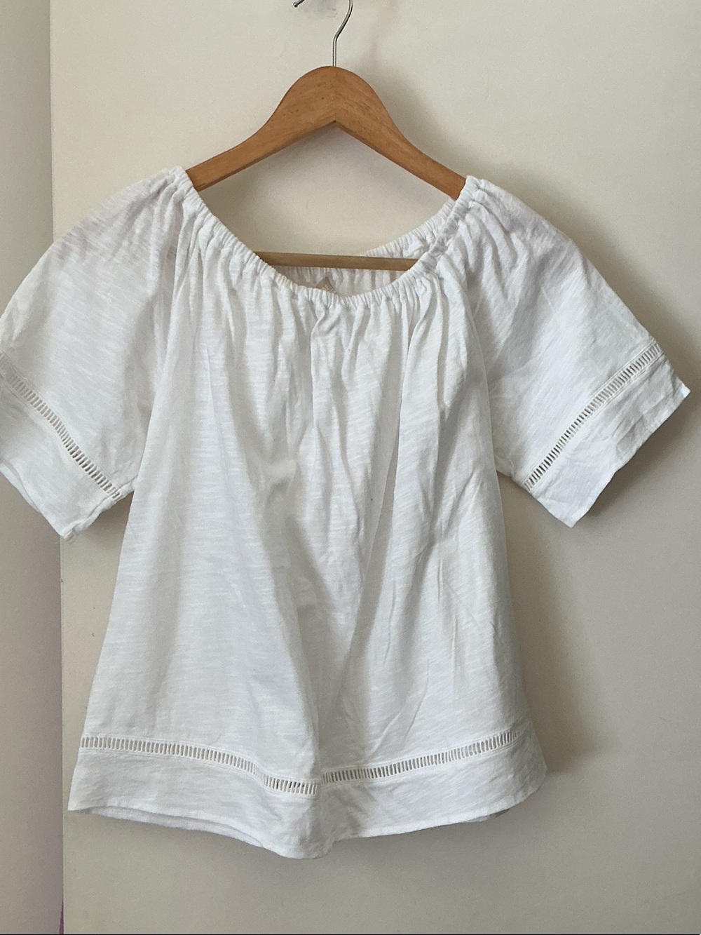 White Off-Shoulder Cotton Peasant Top from MICHAEL KORS